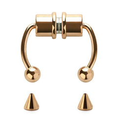 1/4pcs Women's Fake Nose Rings - Magnetic Stainless Steel Septum Hoops, Rock Hip Hop Body Jewelry