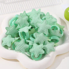 10/20pcs Girls Pink Heart Star Children Hair Loop No Harm Hair Cartoon Towel Rope Ponytail Holder Mini Rubber Band Kids Headwear